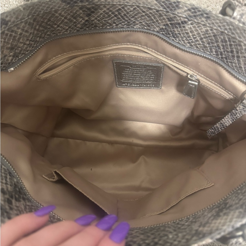 Coach Alexandra Python Straw Purse - image 8